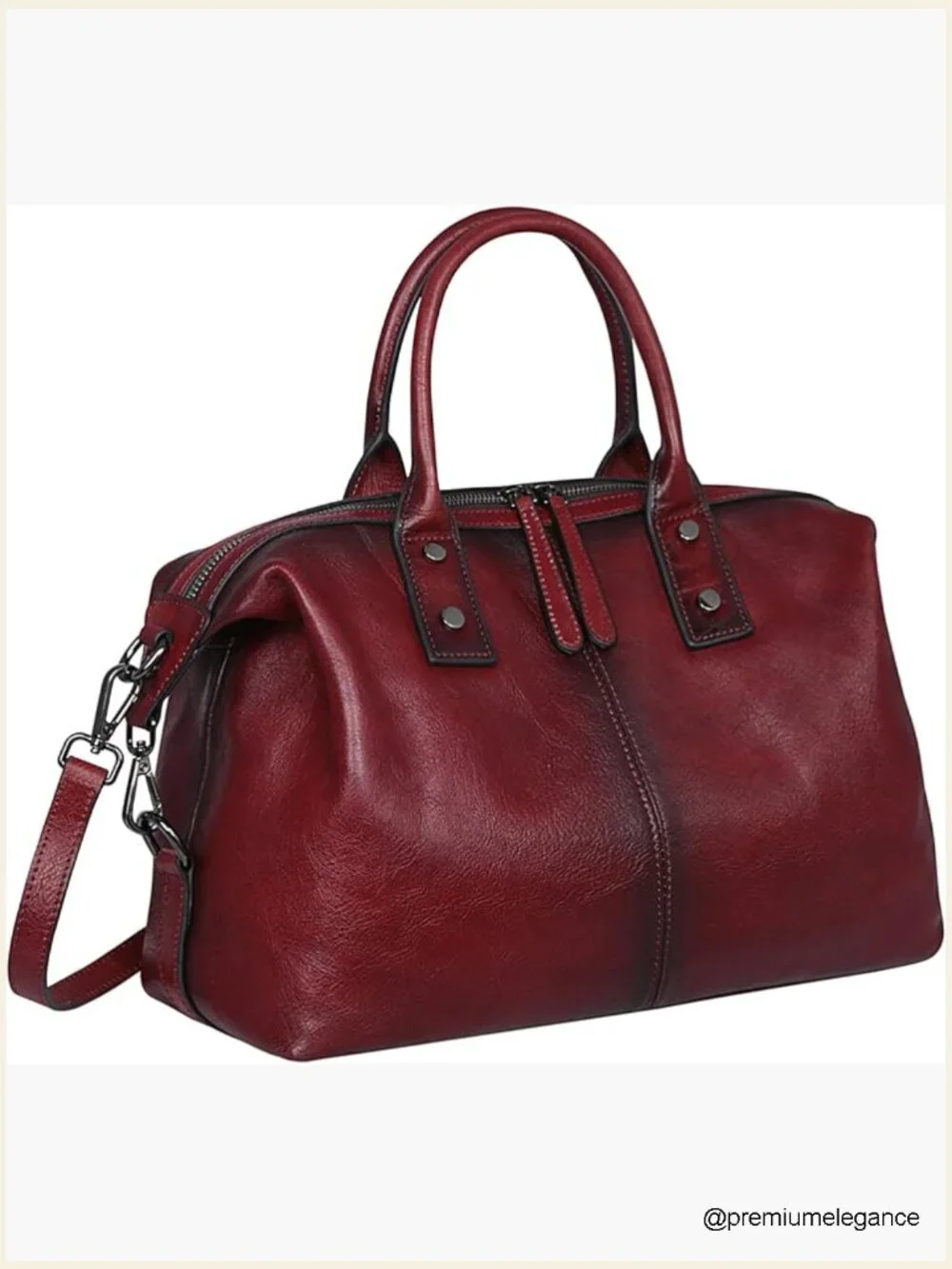 Vintage Genuine Leather Satchel Tote Bag Large Capacity Crossbody Shoulder